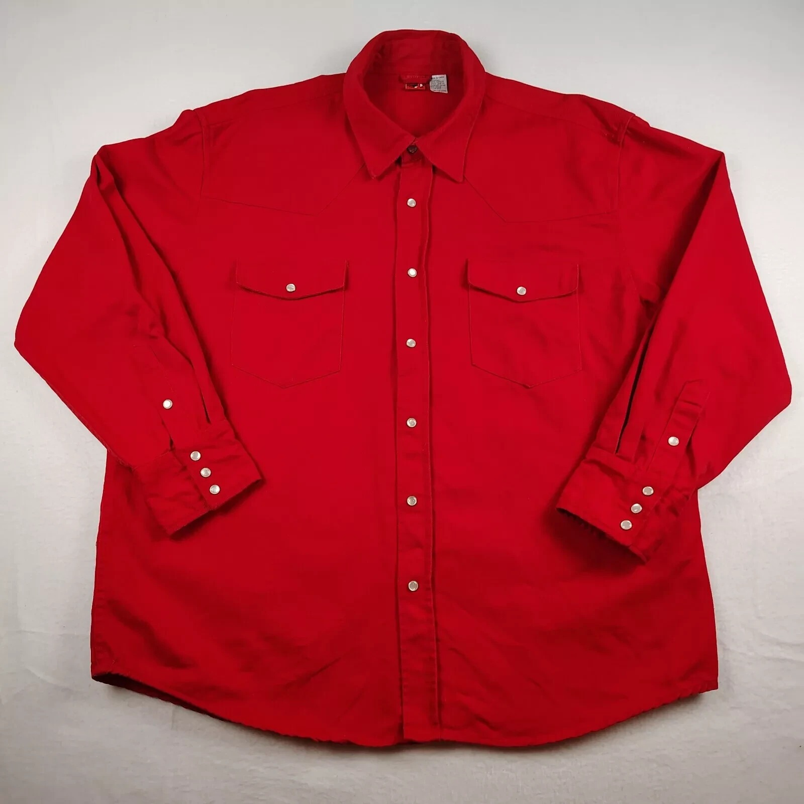 Vtg Marlboro Shirt Men Xl Red Star Button Up Pearl Snap Western Denim Cowboy